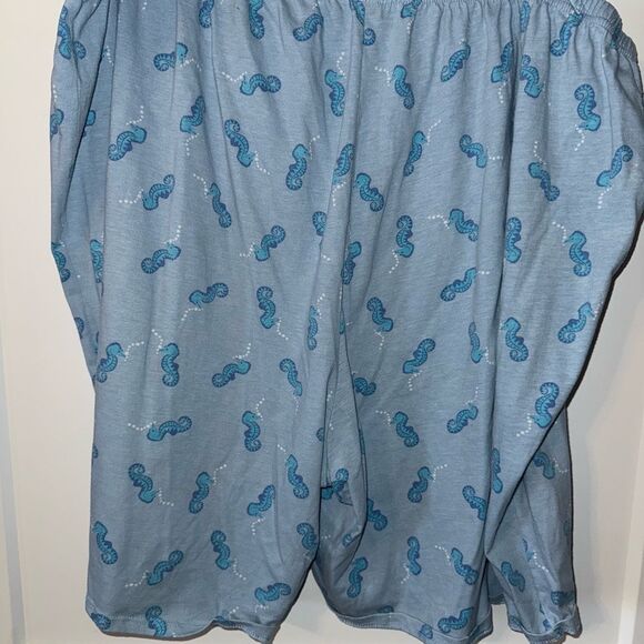 PINK Victoria's Secret Blue Seahorse Pajama Shorts - Picture 3 of 5